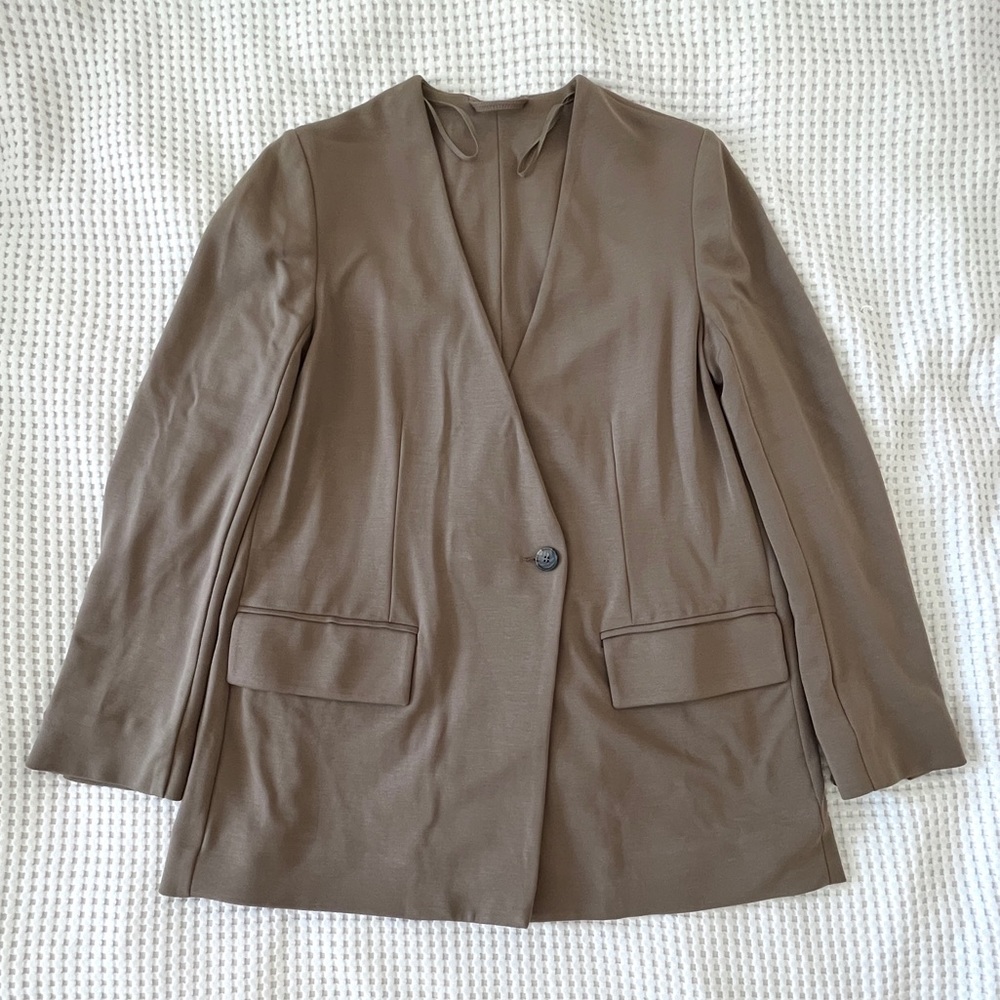 COS Brown Taupe Relaxed Jersey Blazer XS